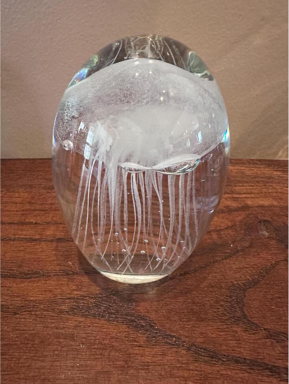 Vintage Murano Style Glass Jellyfish Paperweight